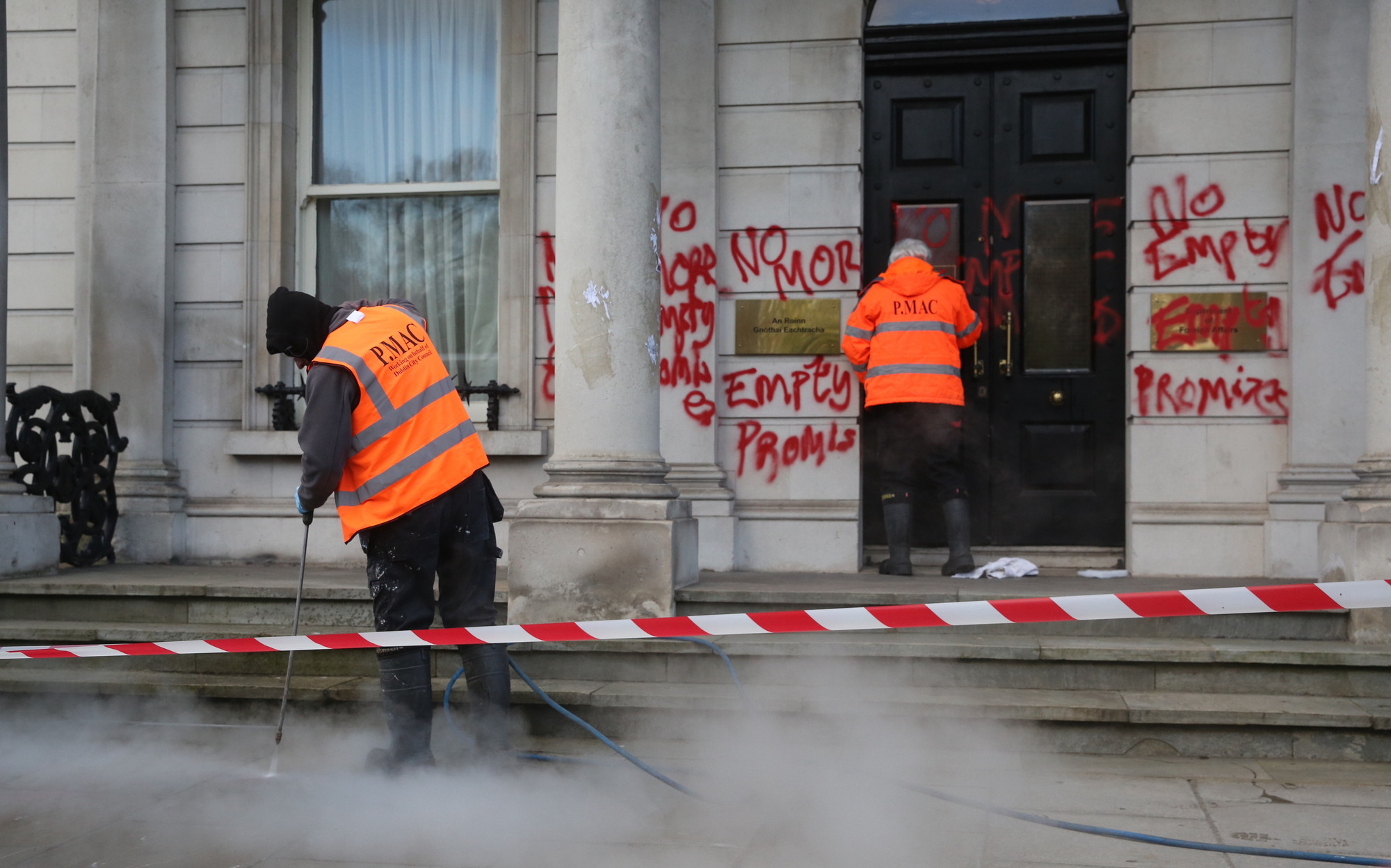 Cork eco-activists arrested over graffiti attack on Iveagh House in Dublin