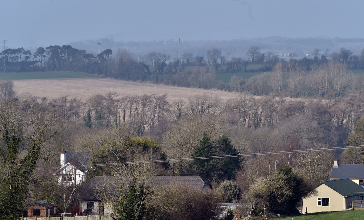 The proposed Cork /Limerick motorway passing over the River Blackwater near , Lavally lower and passing Mallow GAA grounds (top left) 