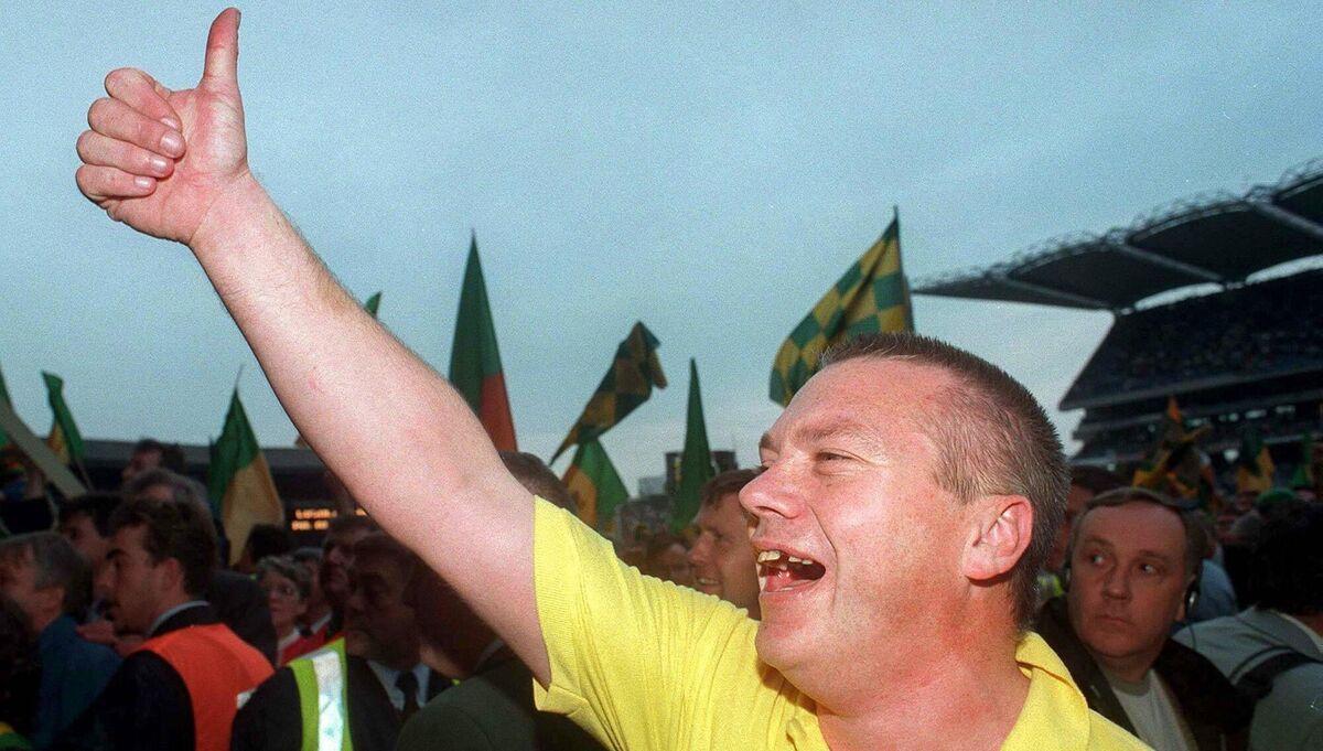 Kerry manager Páidí O'Sé celebrates following the 1997 All-Ireland Senior Championship Final at Croke Park, Dublin. Photo by David Maher/Sportsfile