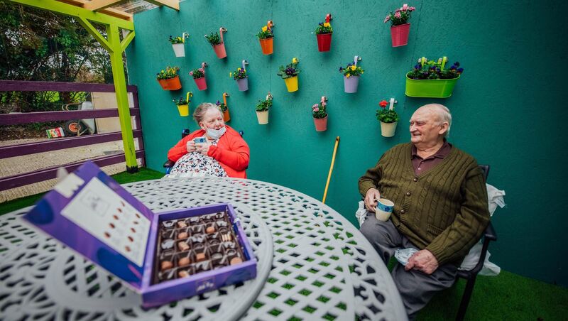 'We had a great day here, I’m pure delighted,' said Michael Ryan after his visit with his wife, Mary: 'I used to come and see her through the window, it was not the same at all.' Picture: Brian Arthur 'We had a great day here, I’m pure delighted,' said Michael Ryan after his visit with his wife, Mary: 'I used to come and see her through the window, it was not the same at all.' Picture: Brian Arthur