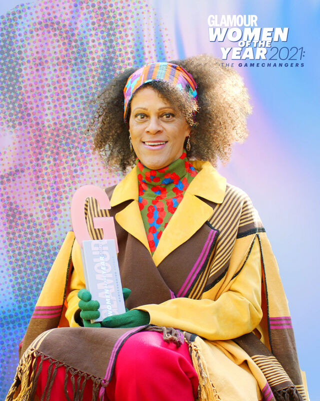   Bernardine Evaristo and her book, Girl, Woman, Other.