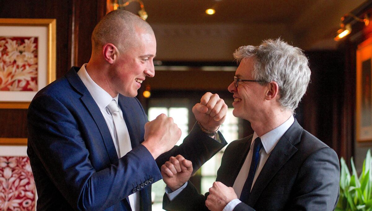 2014 All Ireland winner Kieran Donaghy with former Derry All Ireland winner Joe Brolly at a fundraiser in 2015. Picture: Jerry Kennelly/Sportsfile
