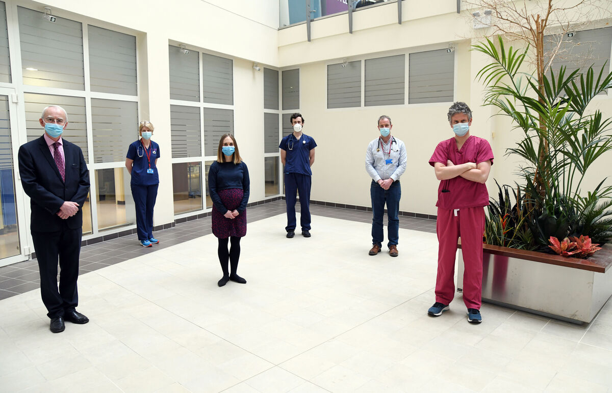 Consultants in geriatric medicine (from left) Prof  Denis O'Mahony, Dr  Emer Ahern, Dr  Kirstyn James, Dr Denis Curtin, Dr  Mike O'Connor and Dr  Liam Healy. Picture: Denis Minihane