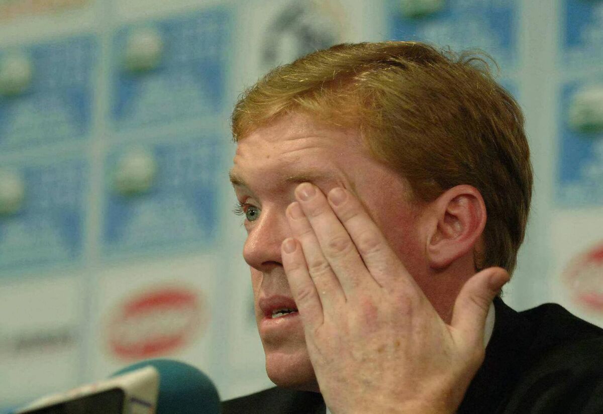 Republic of Ireland manager Steve Staunton during a press conference after the loss to Cyprus. Picture: David Maher 