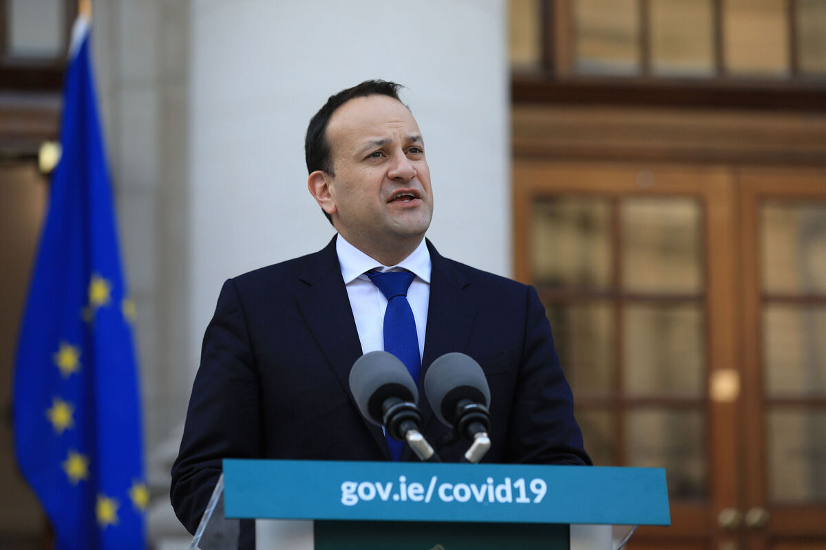 Tanaiste Leo Varadkar during a Covid-19 press briefing at Government Buildings in Dublin. Picture date: Tuesday March 30, 2021. PA Photo. See PA story IRISH Coronavirus. Picture: Julien Behal Photography/PA Wire Tanaiste Leo Varadkar during a Covid-19 press briefing at Government Buildings in Dublin. Picture date: Tuesday March 30, 2021. PA Photo. See PA story IRISH Coronavirus. Picture: Julien Behal Photography/PA Wire