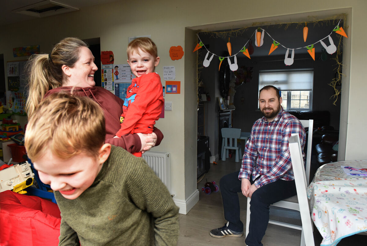 Tommy and Margaret Lowndes with their sons Noah, 7, and Elliot, 3 who both have autism. Photograph Moya Nolan Tommy and Margaret Lowndes with their sons Noah, 7, and Elliot, 3 who both have autism. Photograph Moya Nolan