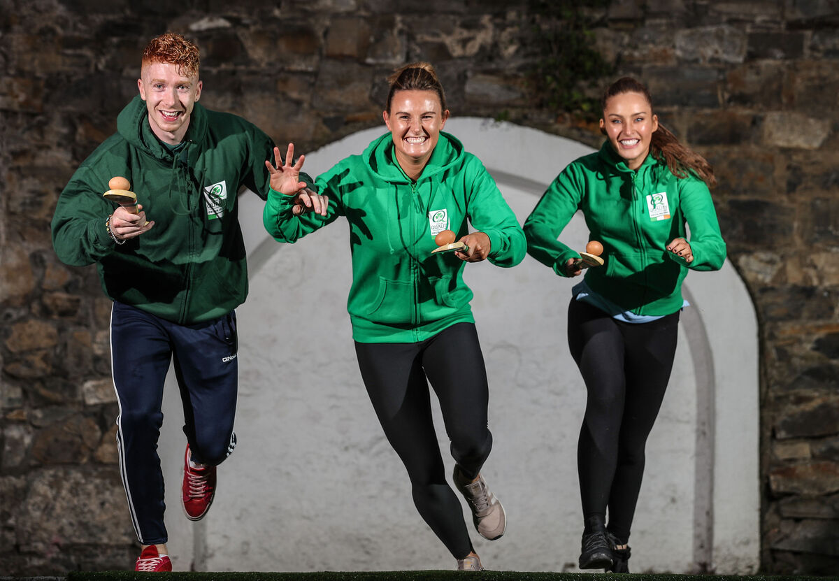 Roz Purcell, Cian Lynch and Nikki Evans celebrate World Egg Day in 2018. Picture: INPHO/Dan Sheridan Roz Purcell, Cian Lynch and Nikki Evans celebrate World Egg Day in 2018. Picture: INPHO/Dan Sheridan