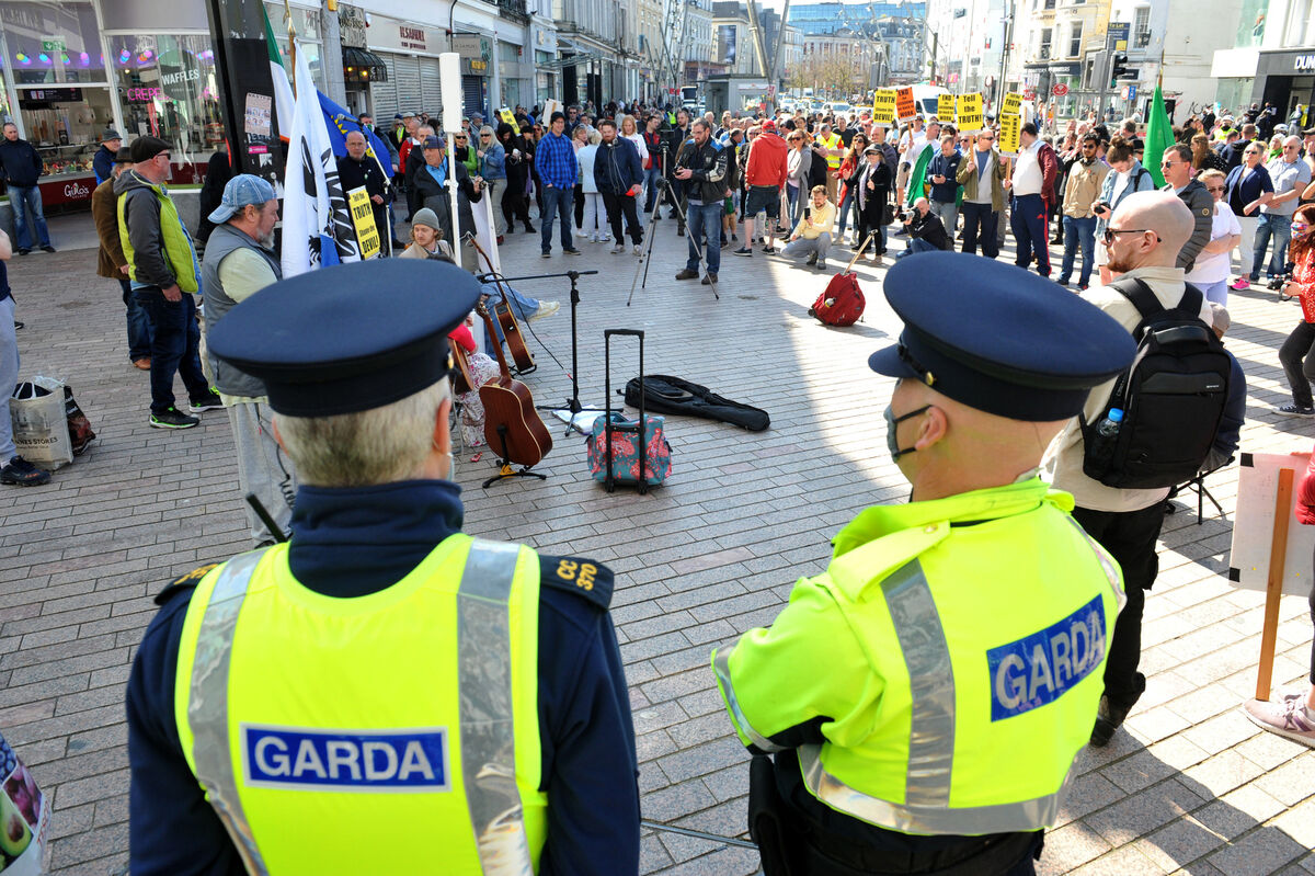 Crowds of up to 300 gathered on St Patrick's Street, Cork City. Crowds of up to 300 gathered on St Patrick's Street, Cork City.