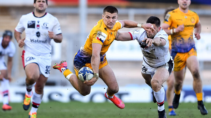 Champions Exeter overcome poor start to beat Lyon and set up quarter-final clash with Leinster