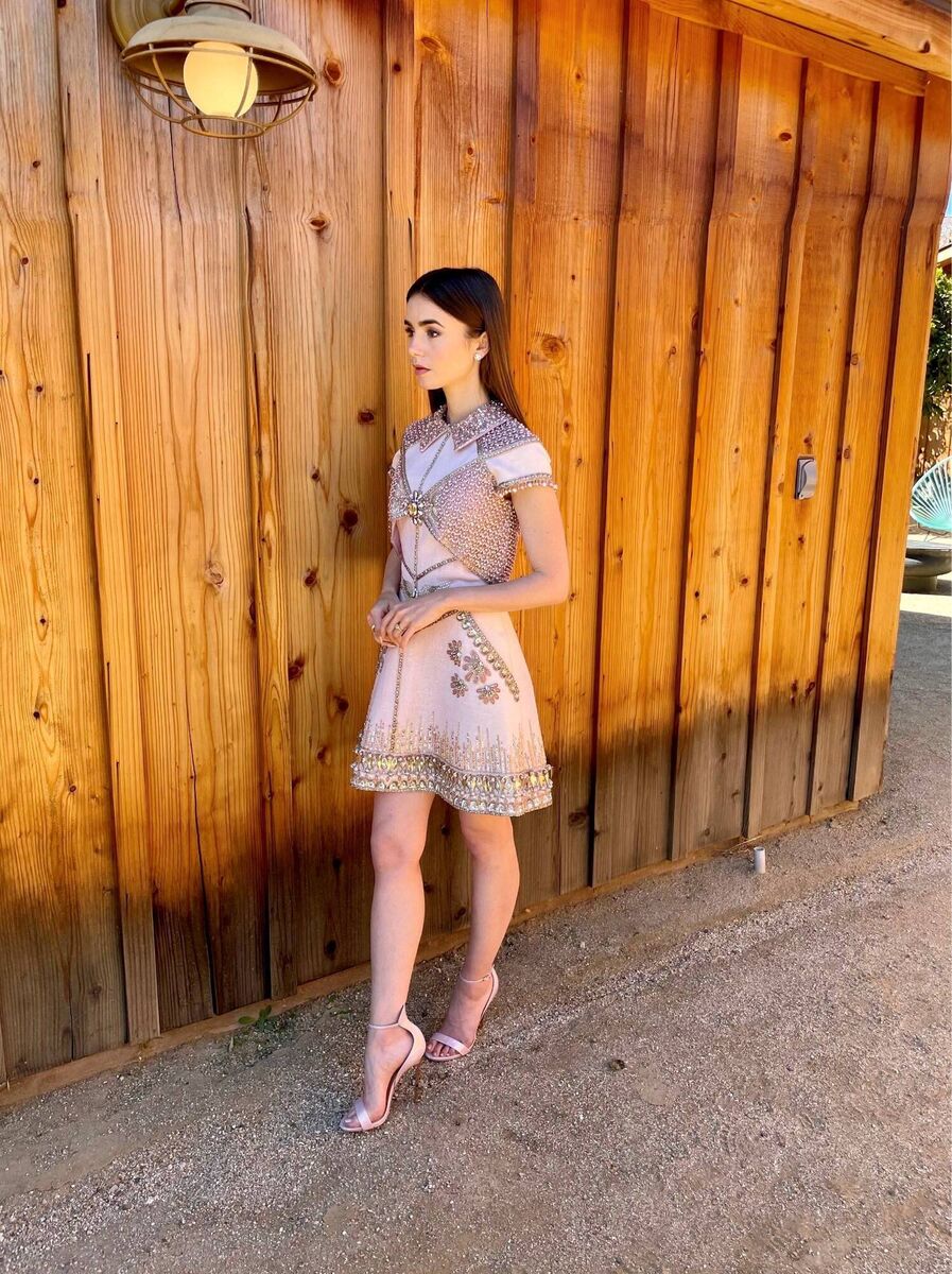 Lily Collins posing at her Ojai, California, home. Picture: Megan Gray via Getty Images