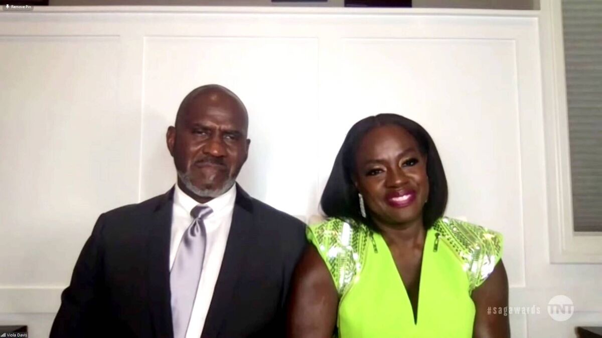 Julius Tennon and Viola Davis during the 27th Annual Screen Actors Guild Awards. Picture: Getty Images