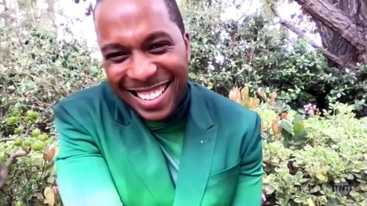 Leslie Odom Jr. from his home at last night's awards. Picture: Getty Images
