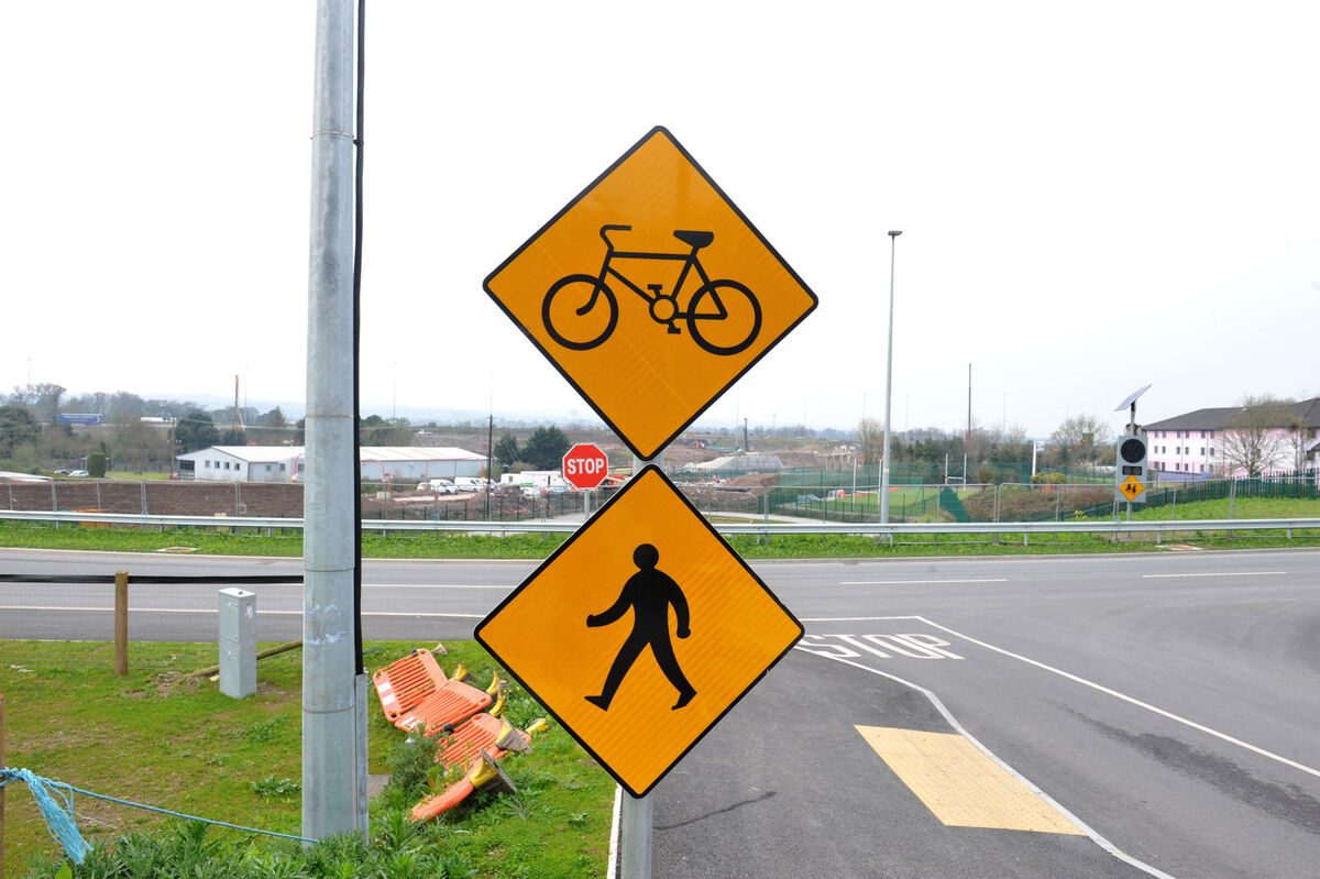 Signage in the area for improved pedestrian and cycle routes. Picture: Larry Cummins