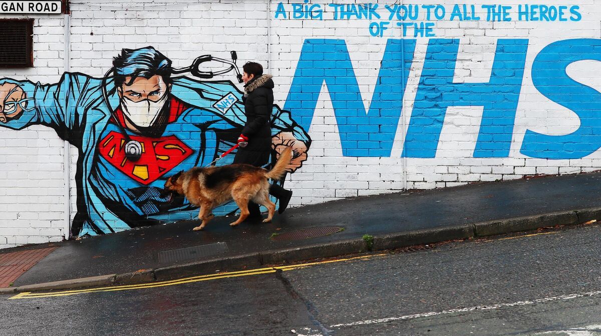A mural thanking the NHS on Ballyregan Rd in East Belfast may serve to remind us of the entirely different level of state care provided to people in Northern Ireland. Picture: Brian Lawless A mural thanking the NHS on Ballyregan Rd in East Belfast may serve to remind us of the entirely different level of state care provided to people in Northern Ireland. Picture: Brian Lawless