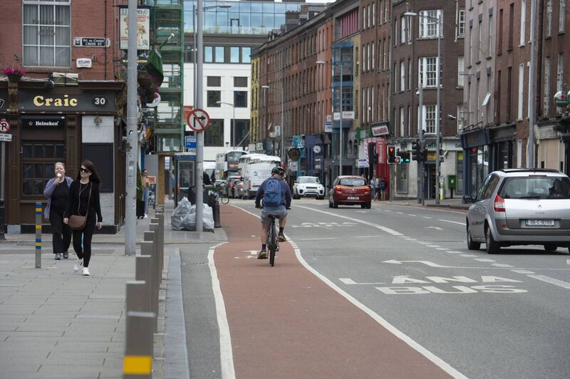 A cycle lane on Washington Street, Cork. Picture: Dan Linehan A cycle lane on Washington Street, Cork. Picture: Dan Linehan