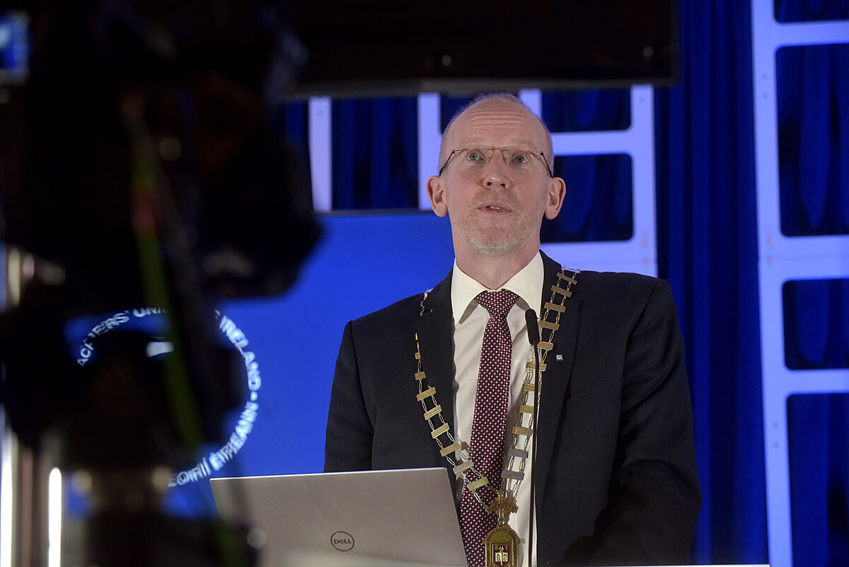 TUI president Martin Marjoram addressing delegates. Picture: Tommy Clancy