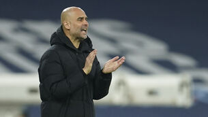 <p>Pep Guardiola’s side won the first leg (Dave Thompson/PA)</p>