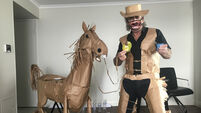 A paper cowboy rides out his quarantine in Australian hotel