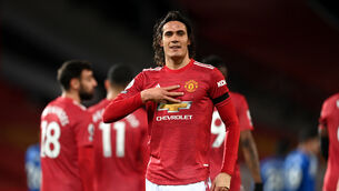 <p>Manchester United manager Ole Gunnar Solskjaer says Edinson Cavani, pictured, is unsure about his future with the club beyond this season (Michael Regan/PA)</p>
