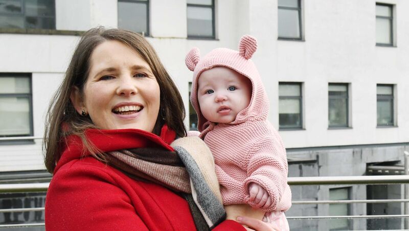 Linda Kelly, Glanmire, and her daughter Amy-Kate. Cork University Maternity Hospital now has a Visitor Scheduling App, and Ms Kelly asked why this is not mandated for all maternity hospitals. Picture: Denis Minihane
