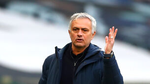 <p>Tottenham manager Jose Mourinho saw his side surrender a lead again on Sunday (Clive Rose/PA)</p>