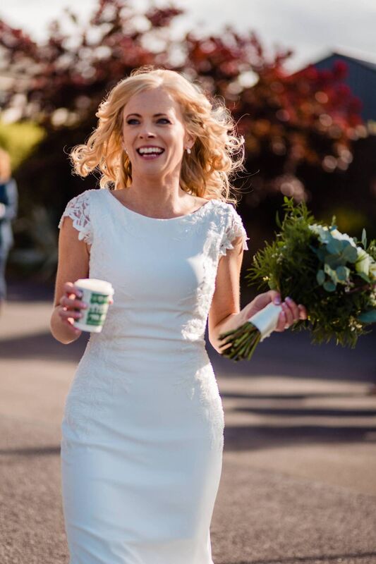 Bride, Caitríona Santry, wore a Pronovias dress. Her makeup was by Claire Noonan and her hairstyling was by Donna O'Neill of Pin Up Hair in Innishannon