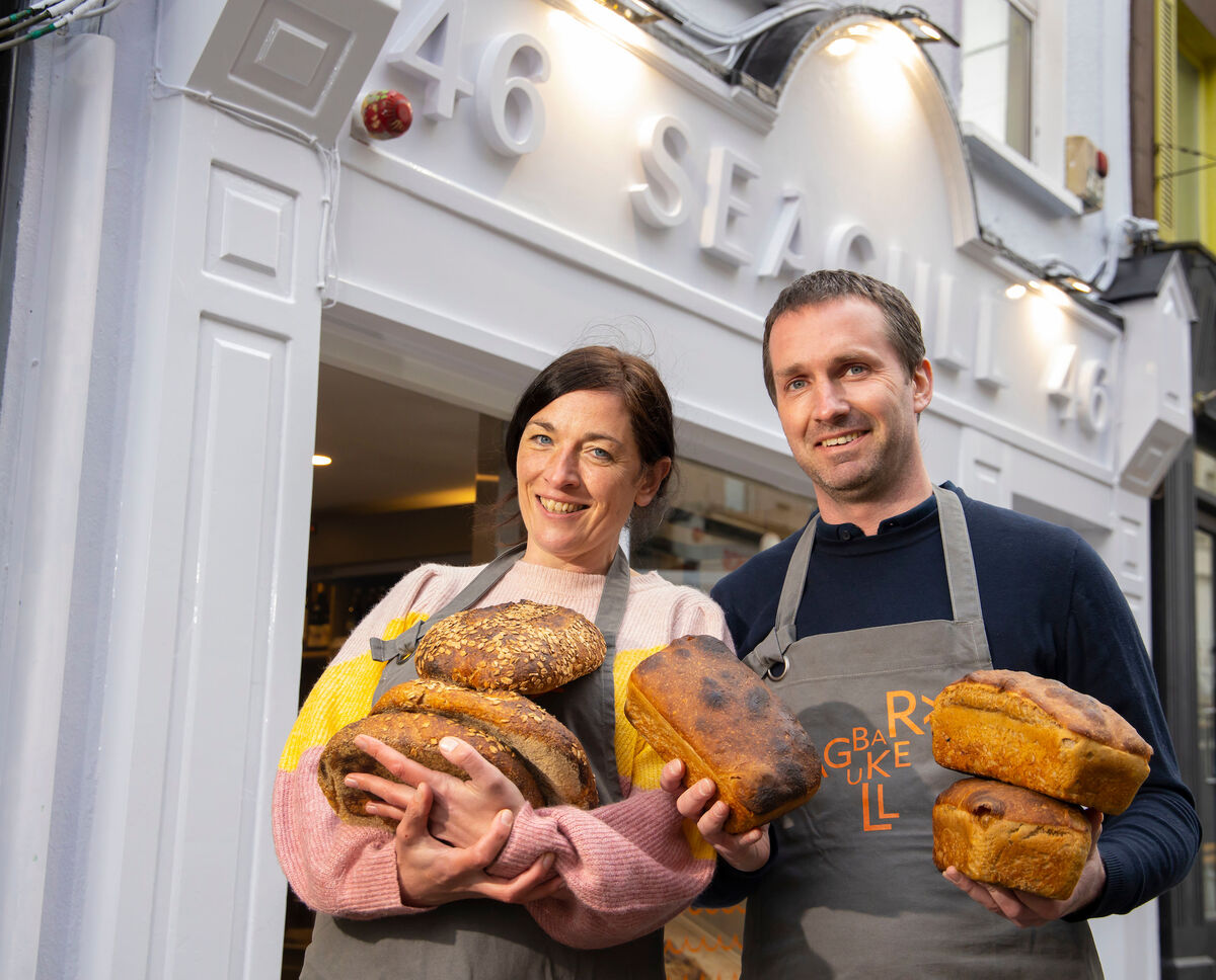 Sarah Richards and Conor Naughton outside their new Seagull Bakery outlet in Waterford city Sarah Richards and Conor Naughton outside their new Seagull Bakery outlet in Waterford city