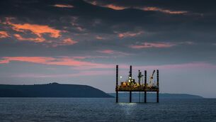 <p>An exploratory drilling rig carrying out a study of the seabed to assess its suitability for the proposed Celtic Interconnector between Ireland and France at Claycastle, Youghal, Co. Cork- Picture: David Creedon / Anzenberger</p>