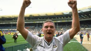 <p>Paul Gascoigne of Tottenham Hotspur celebrates their win after the 1991 FA Cup semi-final against Arsenal at Wembley Stadium. Tottenham Hotspur won the match 3-1. Picture: Simon Bruty/Allsport</p>