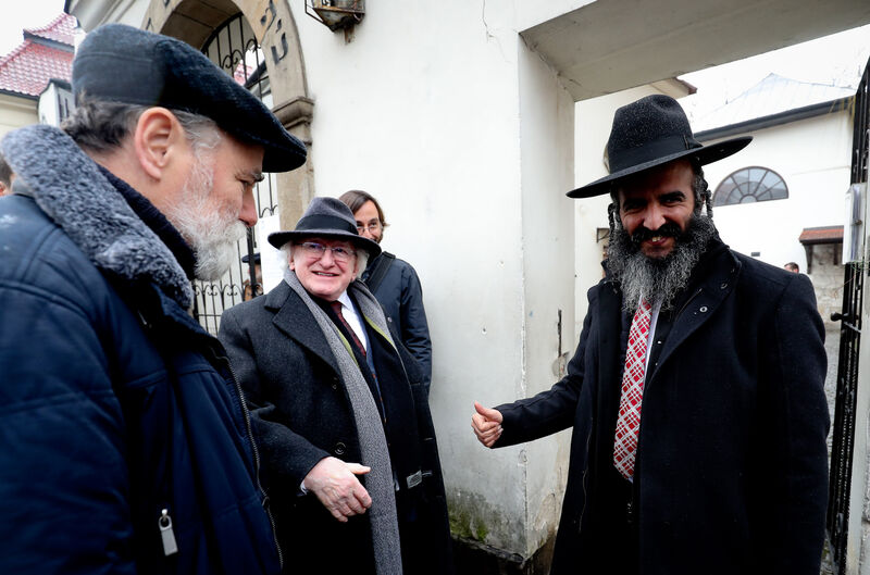 President Higgins attending the 75th Anniversary of the Liberation of the Auschwitz-Birkenau concentration camp in Poland last year.