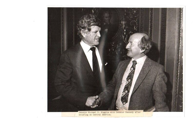 Michael D Higgins with US Senator Ted Kennedy in Nicaragua. 