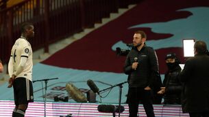 <p>Manchester United’s French midfielder Paul Pogba is interviwed by a TV crew after the Premier League game against Aston Villa last July. ‘Pogba’s ‘Pogmentary’ deal with Amazon Prime promises never-seen-before footage from his youth. 	<span class="contextmenu emphasis CaptionCredit">Picture: Andrew Boyers/Pool/AFP via Getty Images</span>
            </p>