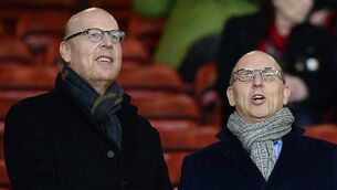<p>FOOTBALL POWER: Manchester United's co-chairman Joel Glazer (left), pictured with Avram Glazer at Old Trafford, will be the first vice-chairman of the proposed European Super League</p>
