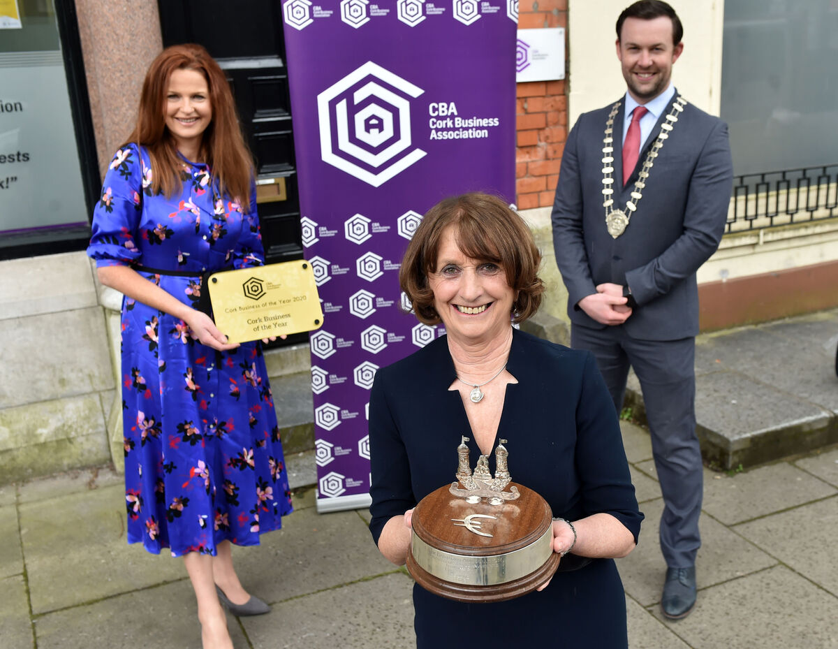 Evelyn Moynihan, (left) CEO and Marion O'Gorman, chairperson Kilkenny Design winners Cork business of the year (large) and best in retail in the Cork Business Association awards with Eoin O'Sullivan, president CBA. Picture: Eddie O'Hare Evelyn Moynihan, (left) CEO and Marion O'Gorman, chairperson Kilkenny Design winners Cork business of the year (large) and best in retail in the Cork Business Association awards with Eoin O'Sullivan, president CBA. Picture: Eddie O'Hare