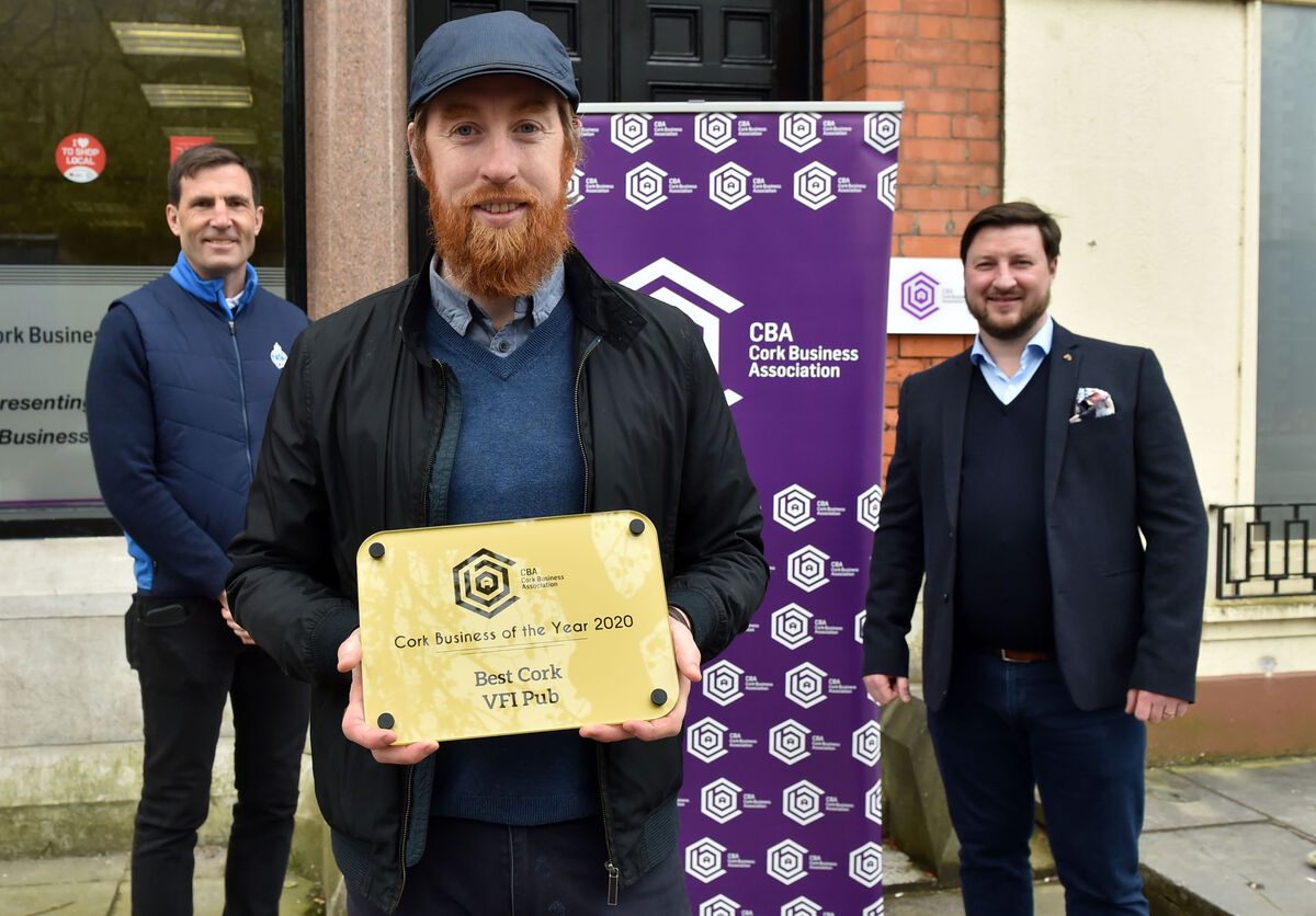Michael O'Sullivan, Paul Montgomery and Graham Barrett of Clancy's winner of Best VFI Cork pub. Michael O'Sullivan, Paul Montgomery and Graham Barrett of Clancy's winner of Best VFI Cork pub.