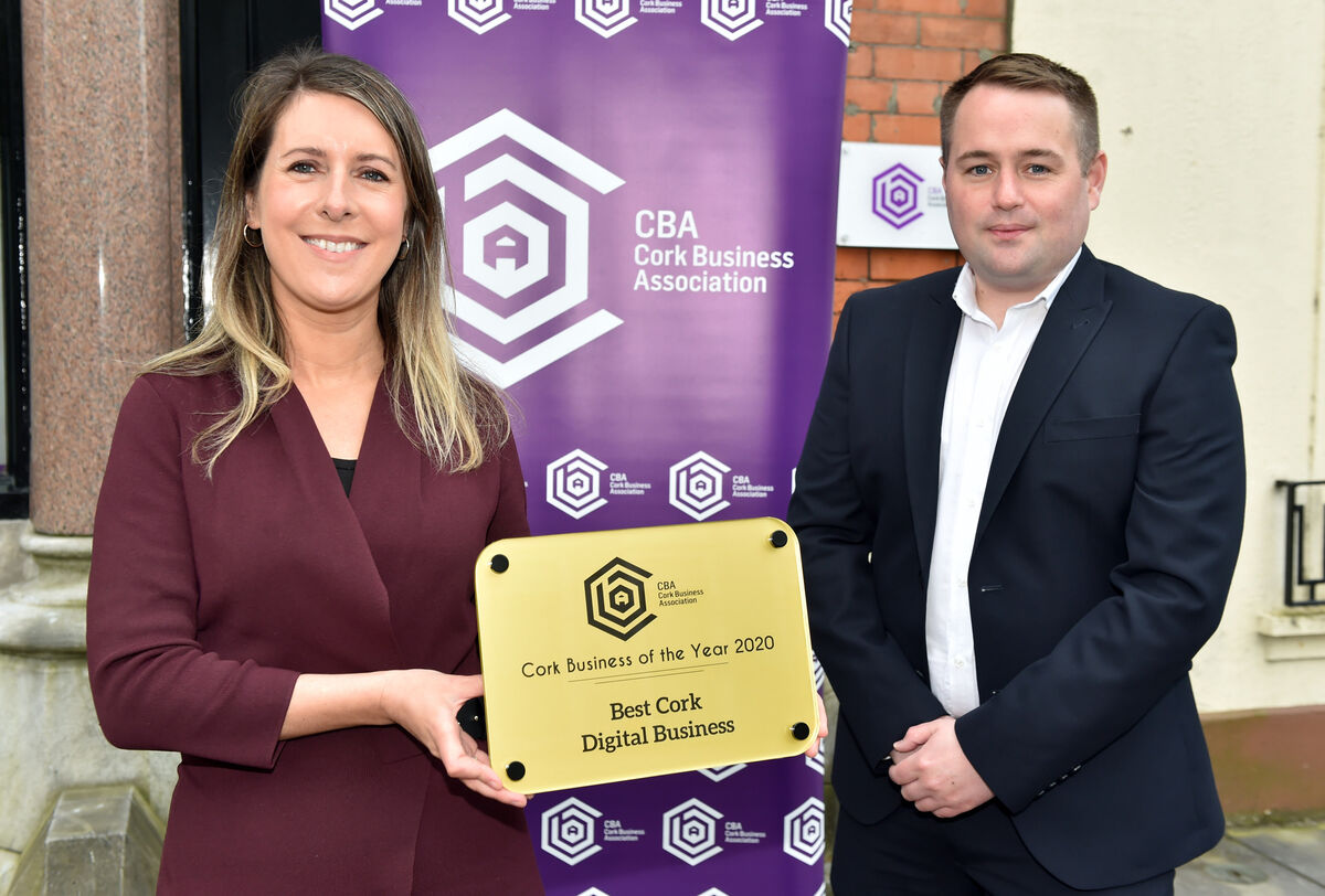 Finola Twomey and John Harnett, Fota Island Resort, winner of Best Cork Digital business in the Cork Business Association awards. Finola Twomey and John Harnett, Fota Island Resort, winner of Best Cork Digital business in the Cork Business Association awards.