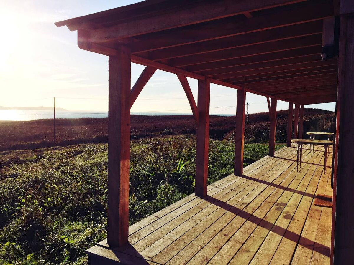 The stunning view from the eco-friendly cabin. Picture: Airbnb