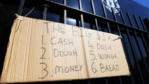 <p>A sign protesting against the European Super League outside Old Trafford. Picture: Tim Markland/PA</p>