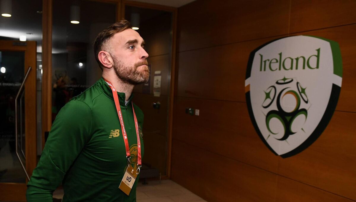 Richard Keogh of Republic of Ireland arrives prior to the UEFA EURO2020 qualifier against Denmark. Picture: Stephen McCarthy