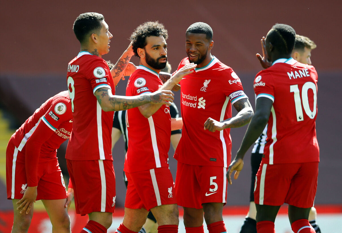 Liverpool's Mohamed Salah celebrates his goal. Picture: David Klein