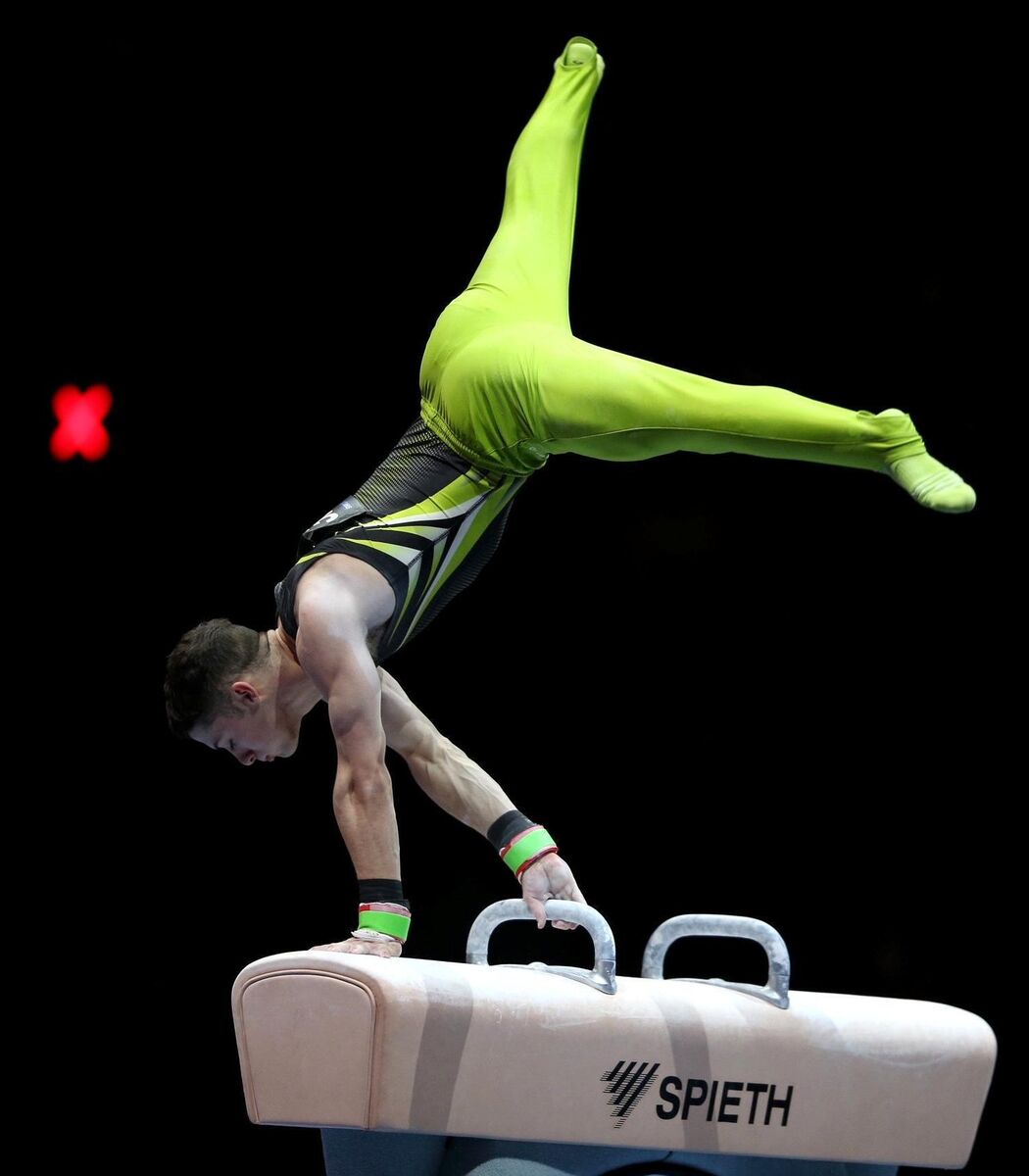 Rhys McClenaghan in action. 