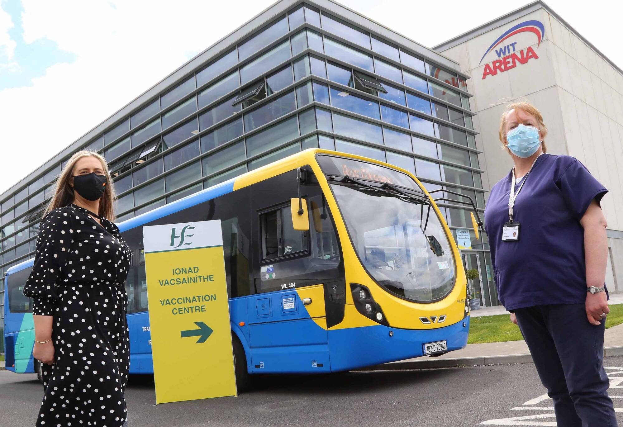 Sinéad Hearne, AVL manager, Bus Éireann, and Claire Tully, vaccination centre manager. Picture: John Power