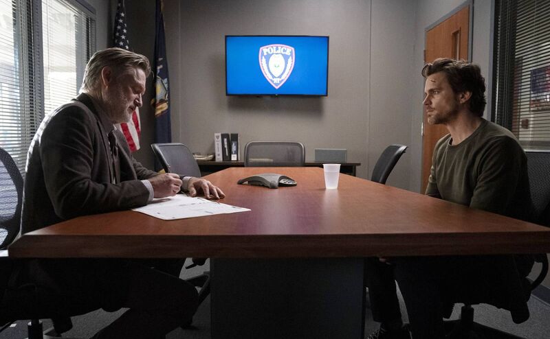 Bill Pullman as Detective Lt. Harry Ambrose, Matt Bomer as Jamie Burns. Picture: Peter Kramer/USA Network)