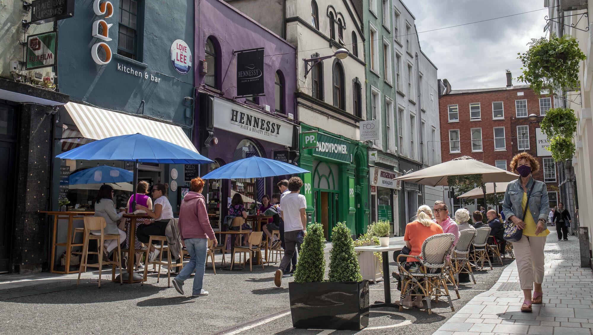 Pembroke Street recently pedestrianised as part of the Reimagining Cork City Programme ahead of this summers outdoor trading. Picture Clare Keogh