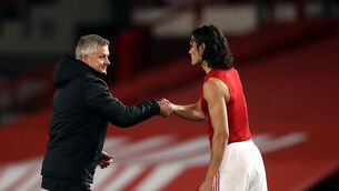 Manchester United manager Ole Gunnar Solskjaer is keen to keep Edinson Cavani (Martin Rickett/PA)