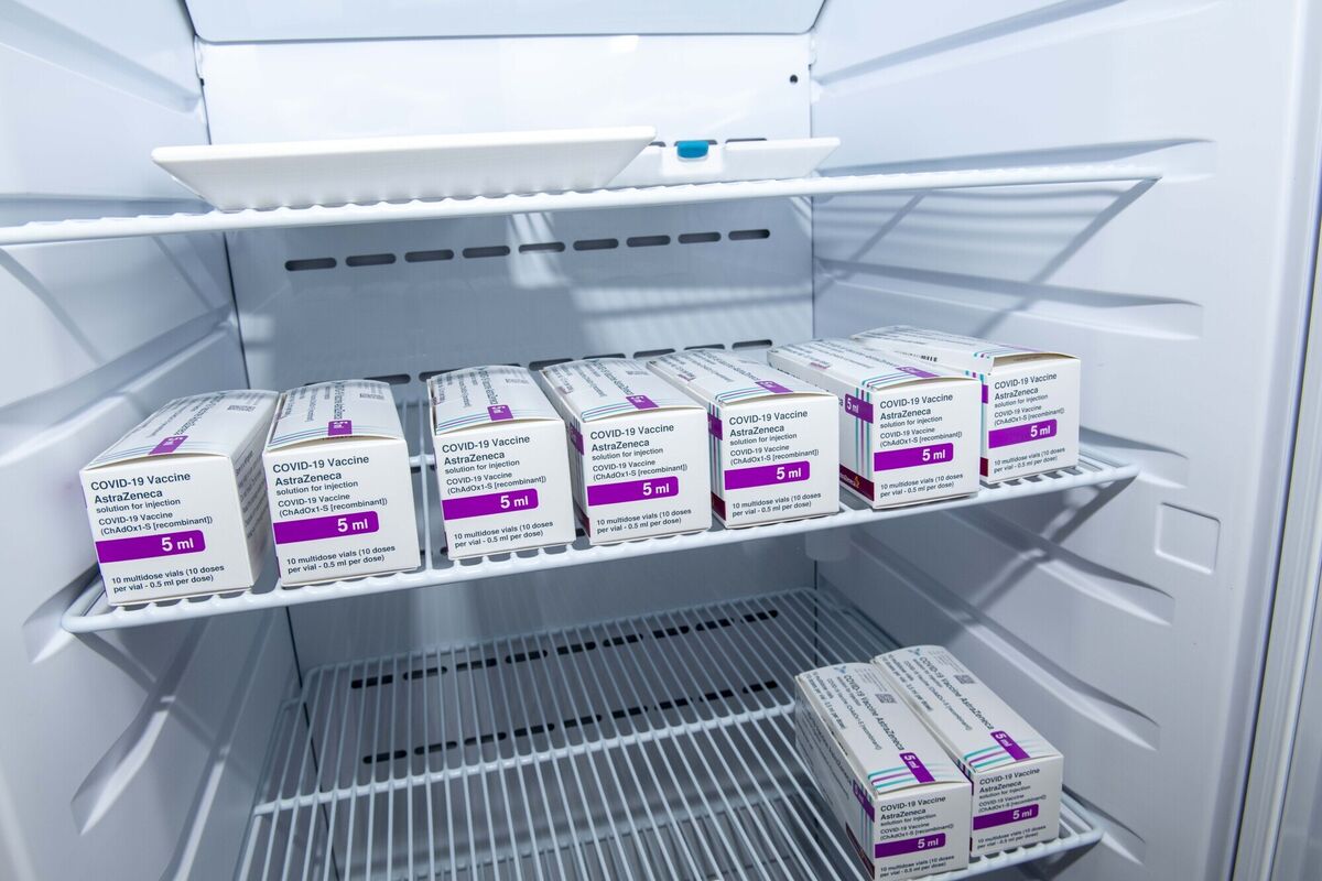 A fridge containing AstraZeneca vaccines. Picture: Brian Lougheed