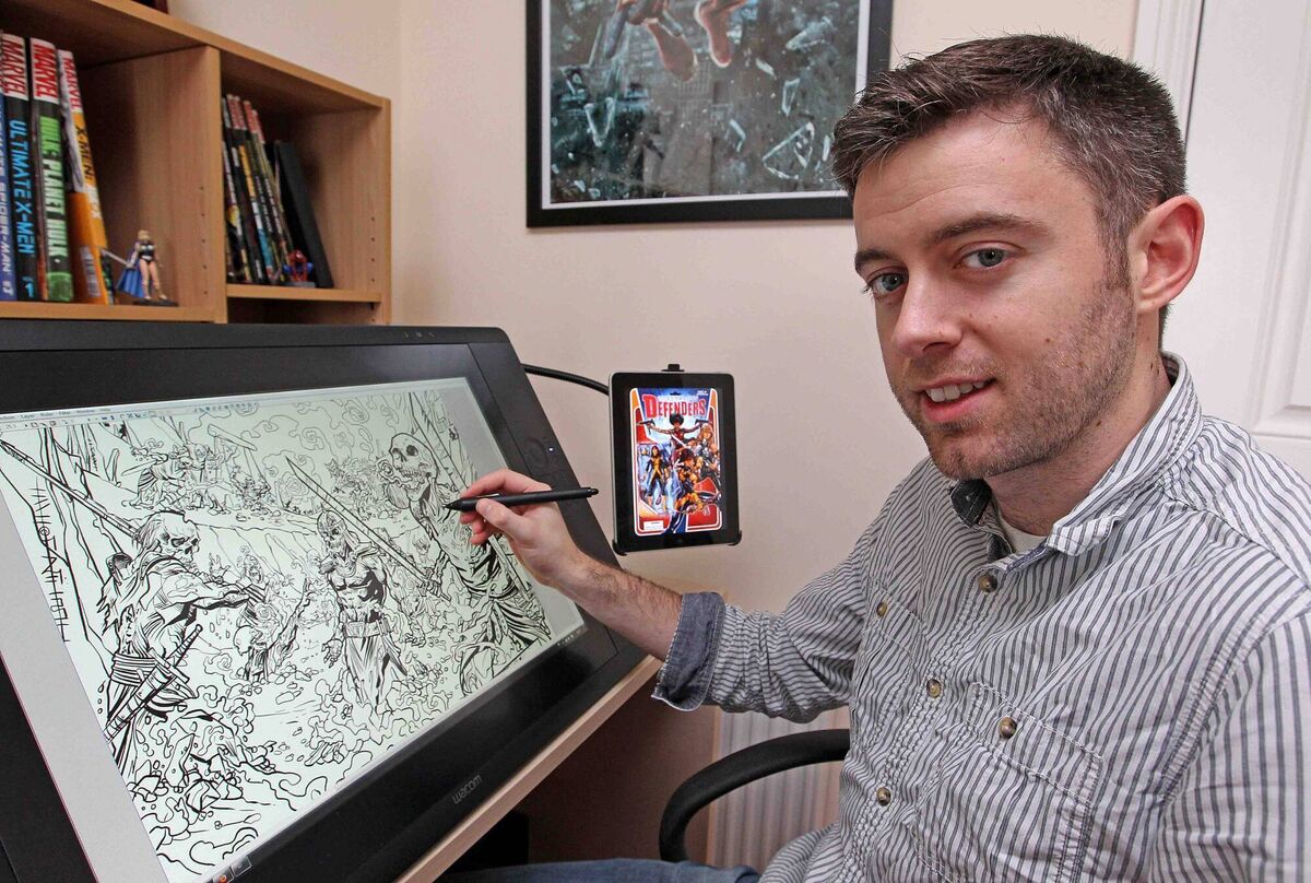 Will Sliney at work in the era in which he published Celtic Legend. Picture: Jim Coughlan