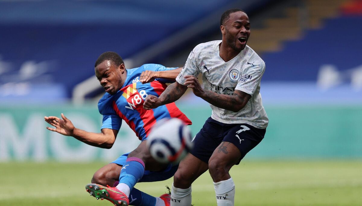 NEW WAVE: Man City's Raheem Sterling's is blocked by promising Crystal Palace defender Tyrick Mitchell at Selhurst Park.