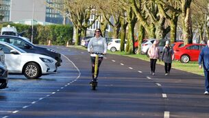 <p> Features writer, Caroline Delaney, tries out a ZIPP Mobility electric scooter for use on roads and cycle lanes, at The Marina, Cork.</p>