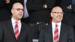 <p>File photo dated 24/04/2010 of Manchester United directors Joel (right) and Avram Glazer. Issue date: Monday May 3, 2021.</p>